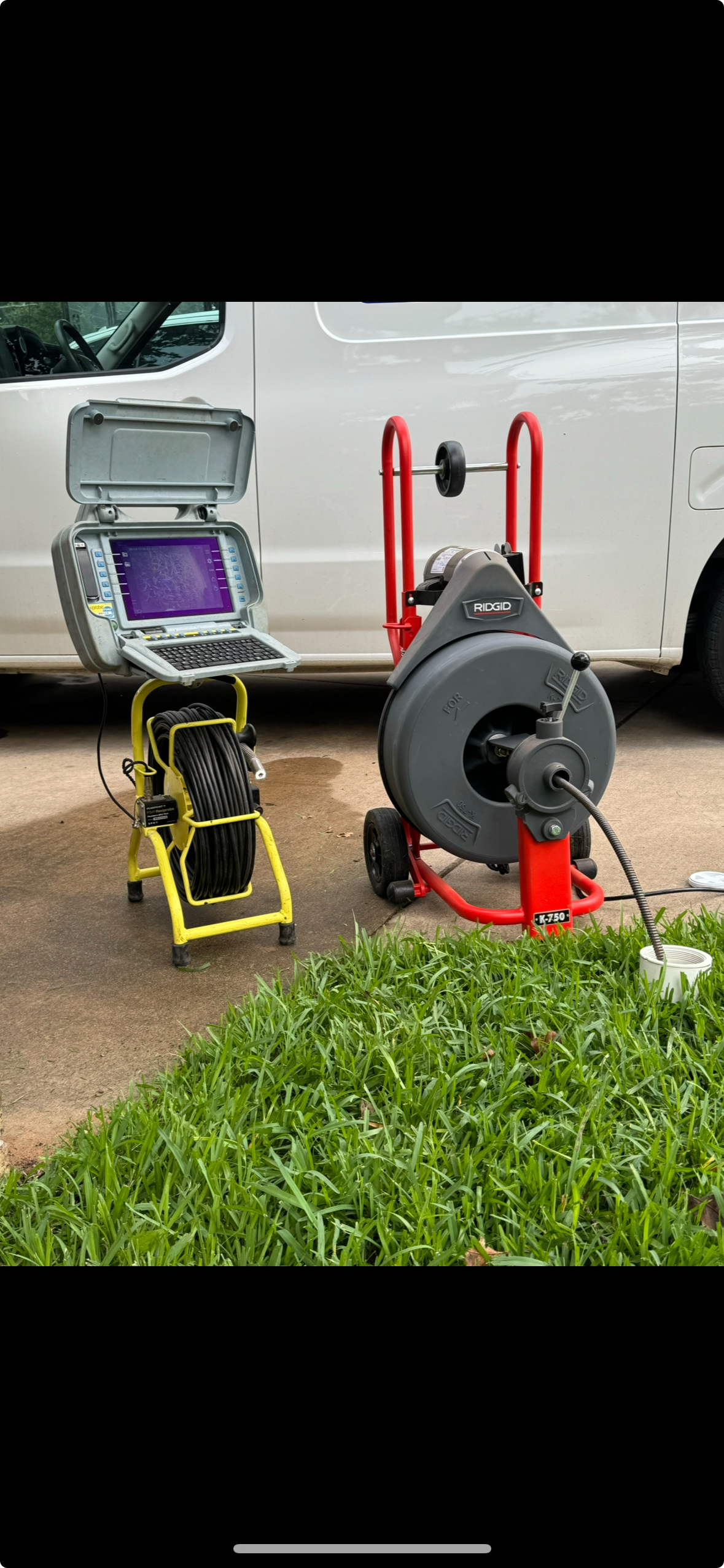 Professional RIDGID drain cleaning machine and sewer camera inspection equipment used by Flow Bros Plumbing